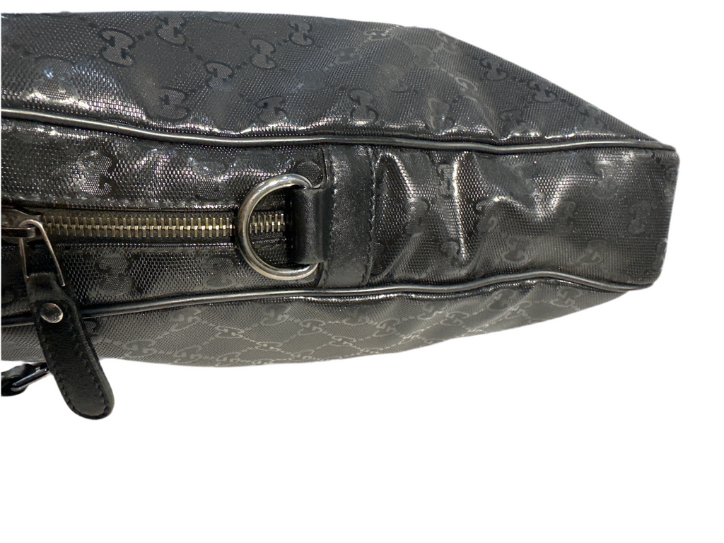 Gucci Embossed GG Briefcase Black PVC business Laptop bag