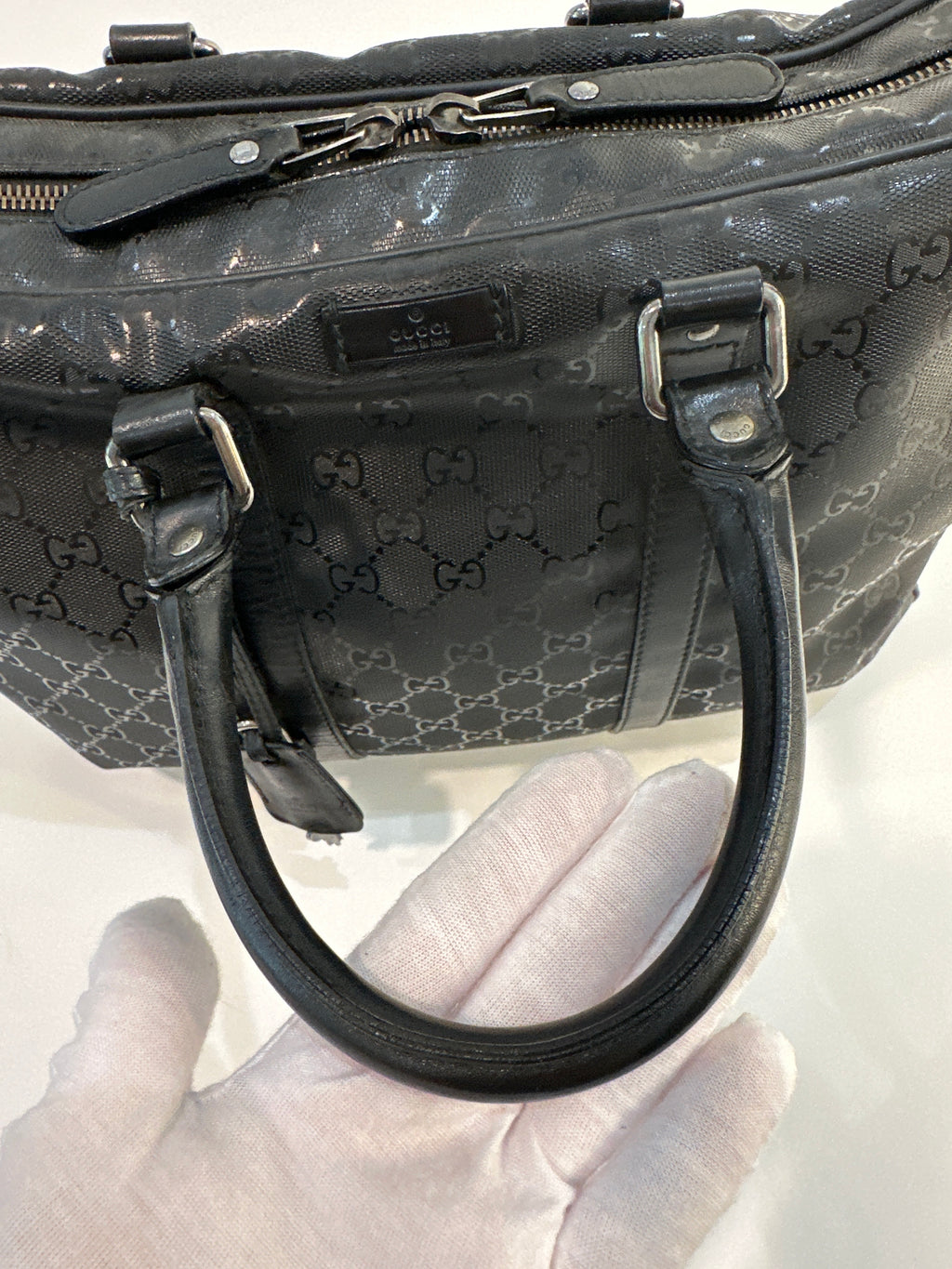 Gucci Embossed GG Briefcase Black PVC business Laptop bag