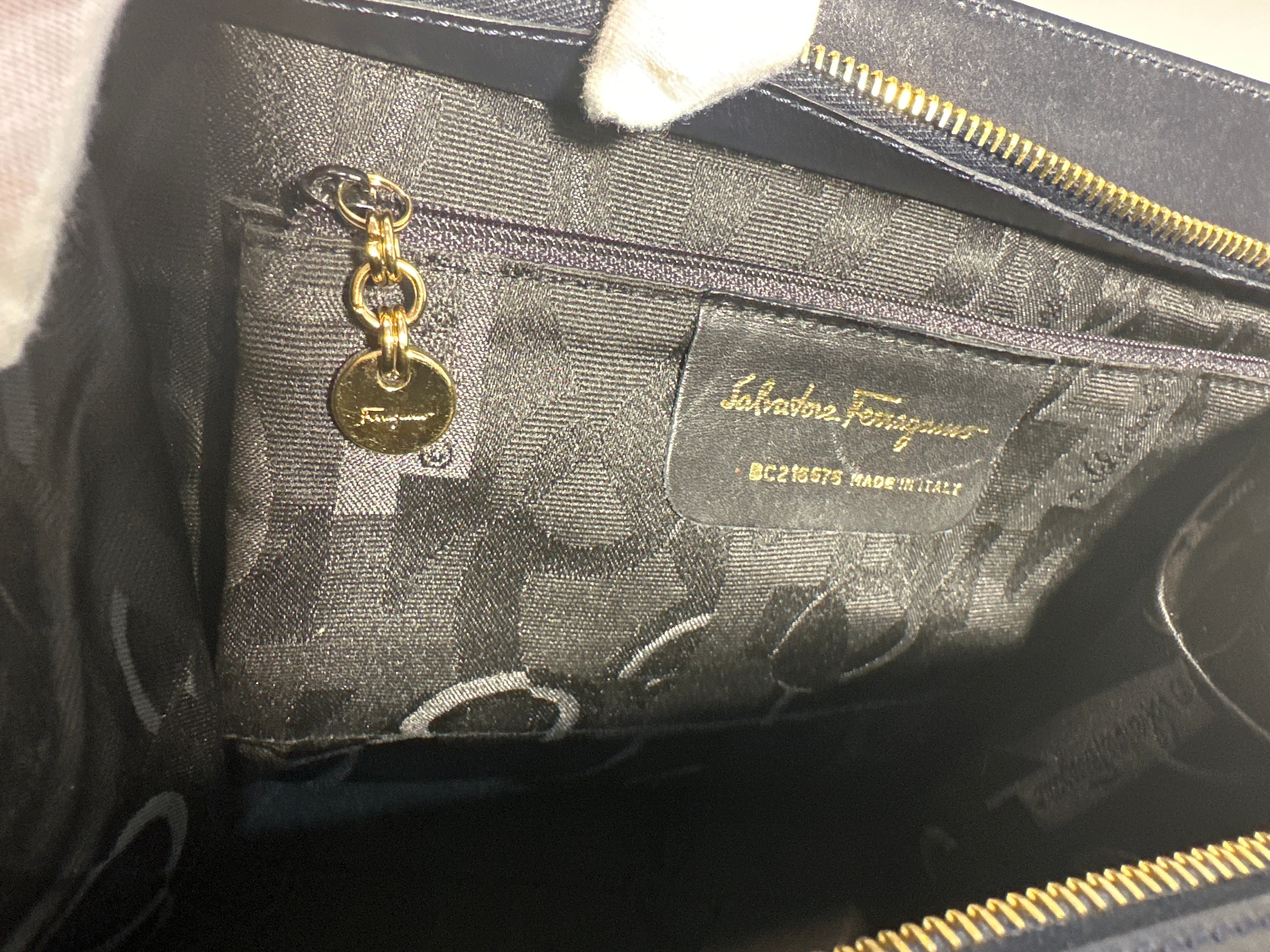 Vintage Salvatore Ferragamo Navy Blue Vala Purse