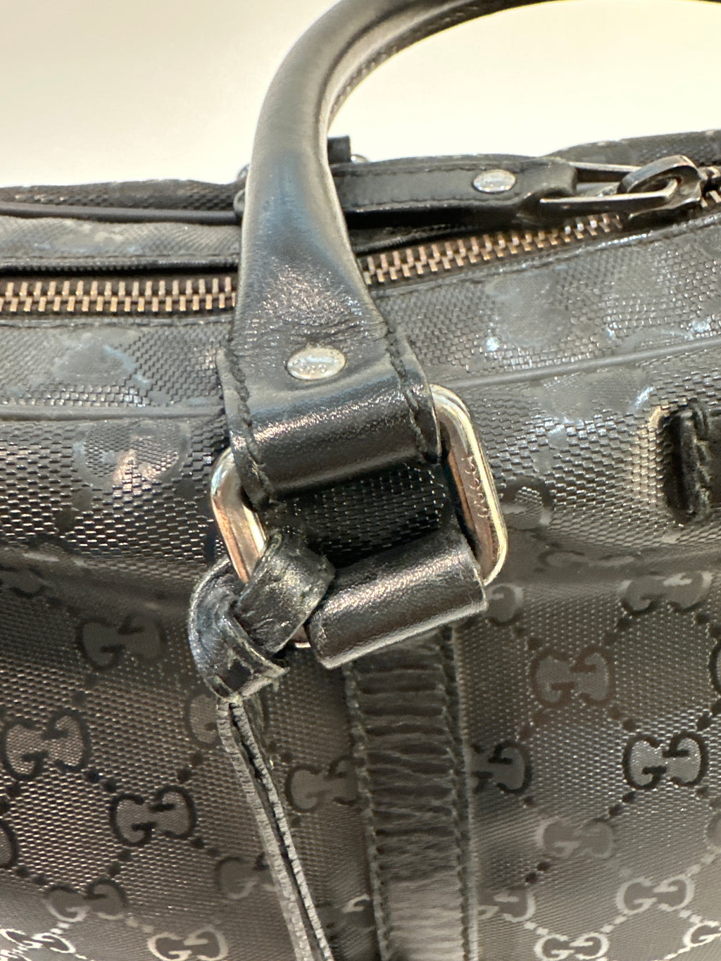 Gucci Embossed GG Briefcase Black PVC business Laptop bag