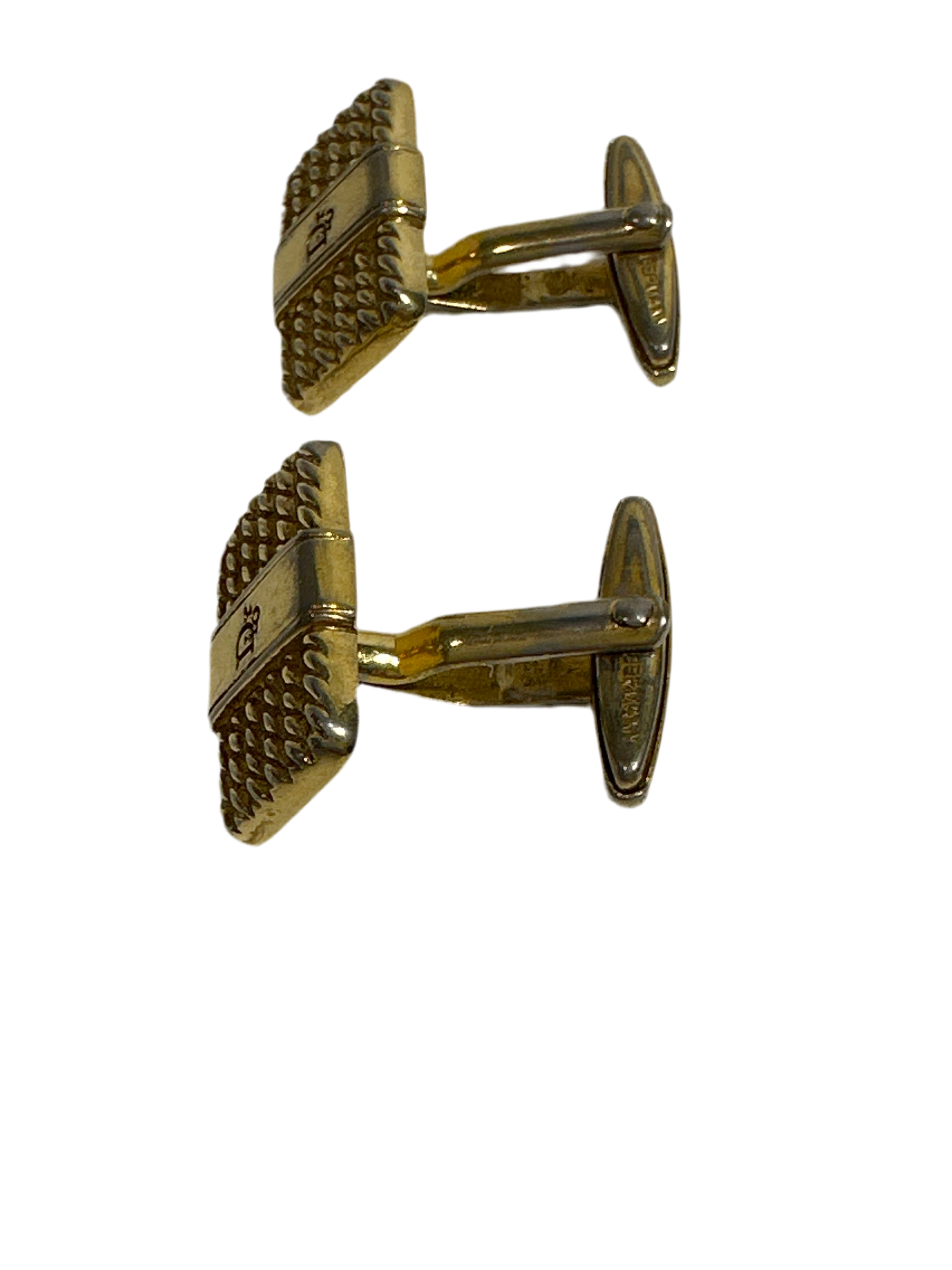 Vintage Christian Dior Gold Tone Cufflinks