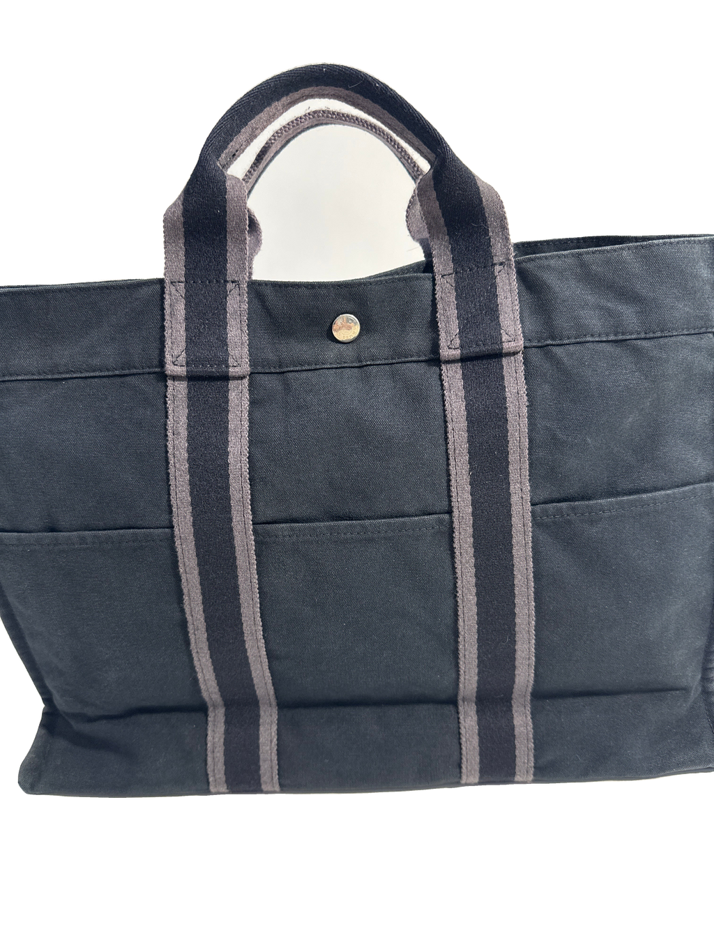 HERMES Canvas Black & Gray Tote